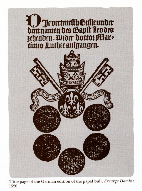 Title page of the German edition of the papal bull, 1520