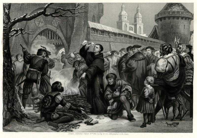 Luther Burning the Pope's Bull, December 10th, 1520.
