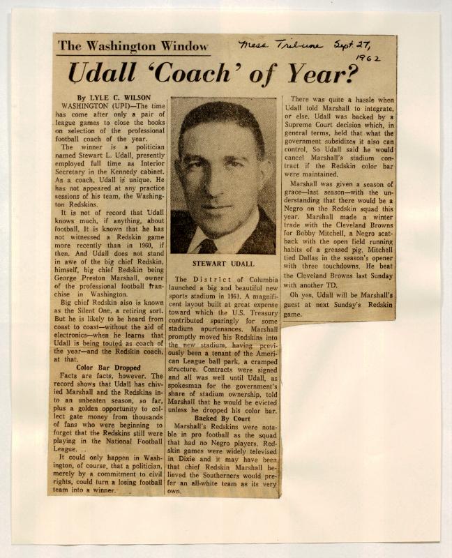 Udall 'Couch' of the Year?, article