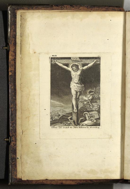 Illustration of Christ on the cross, German copy of the New Testament translated by Martin Luther