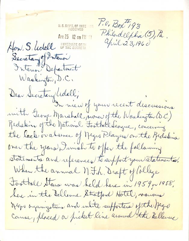 Letter from N. A. Williams