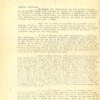 Carta de Benjamín De la Torre a su madre María Uribarren, 1941-11-24