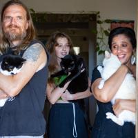 Family and Cats, Steve Gelling with Dolly, Nola Gelling with Lil Homie, and Lex Gjurasic with Moonpie.jpg